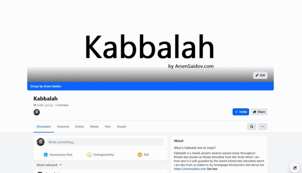 Kabbalahfacebookgroupbyarsensaidov