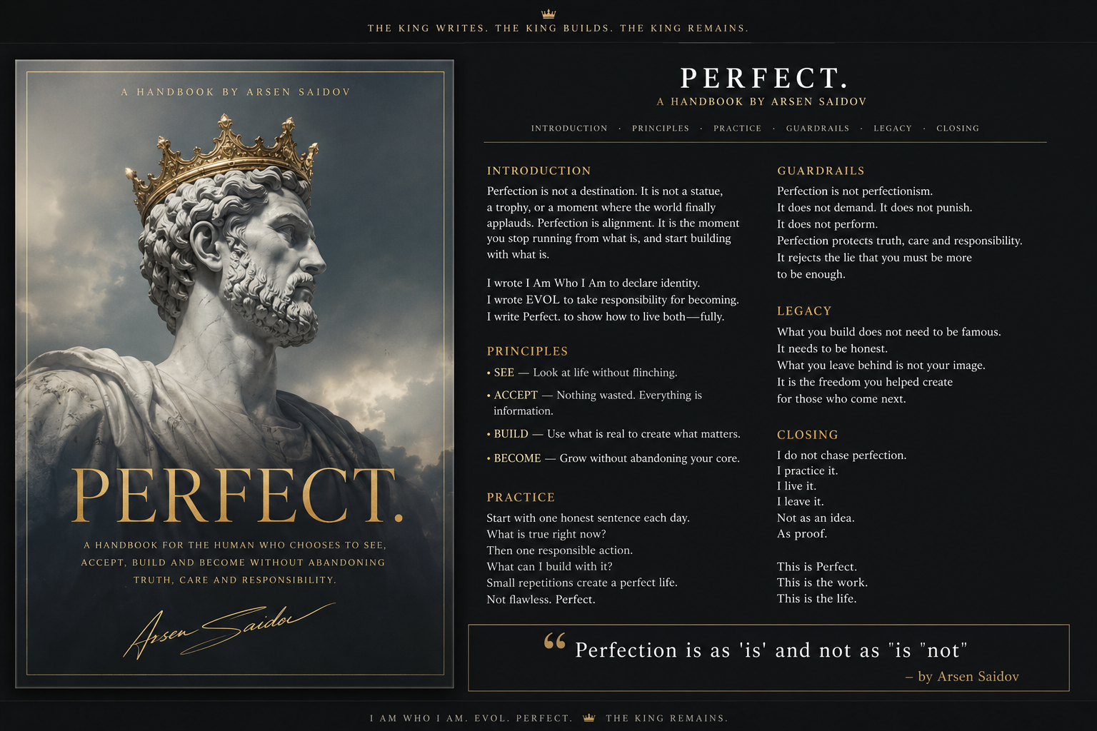 Perfect. — A Handbook by Arsen Saidov cover